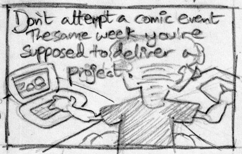 Don't attempt a comic event the same week you're supposed to deliver a project