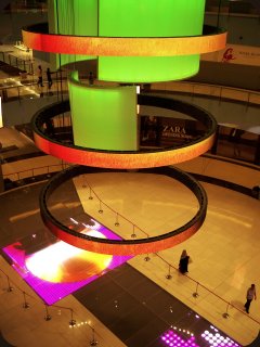 A Dubai Mall atrium with a club theme