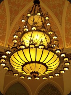 The chandelier in Souk Atrium, at one end of the Gold Souk