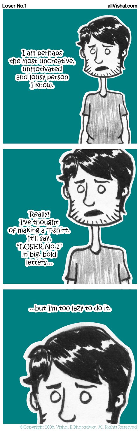 Comic Strip by Vishal K Bharadwaj on Procrastination and Laziness