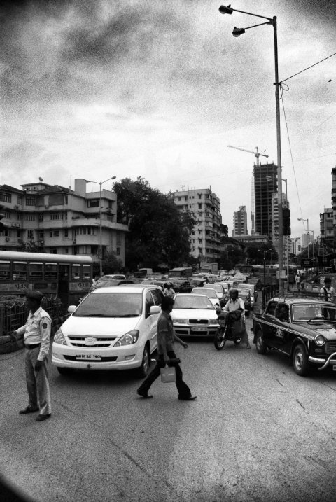 A traffic cop at Haji Ali crossroads