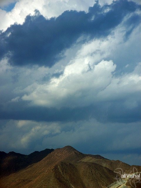Dark rain clouds over Mountains in Fujairah