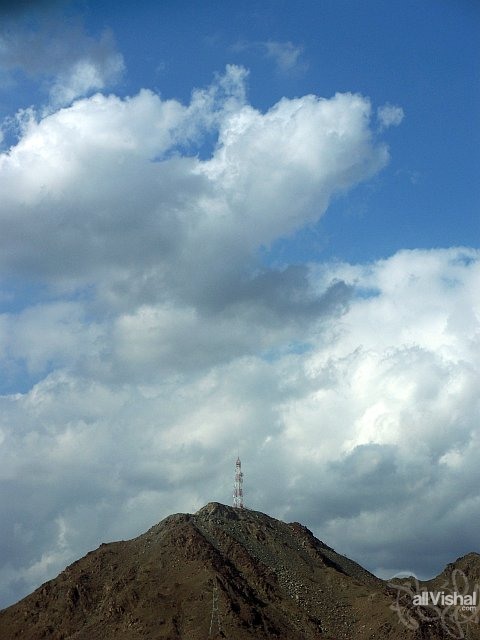 Communication tower at the top of mountain in Fujairah