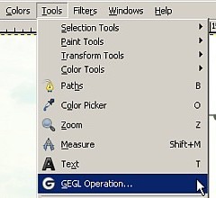Select GEGL Operation from Tools Select GEGL Operation from Tools