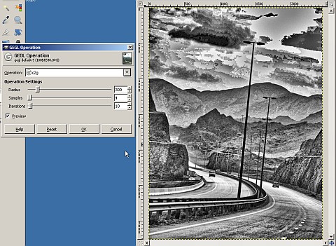 Picture of the road with the default C2G values Picture of the road with the default C2G values