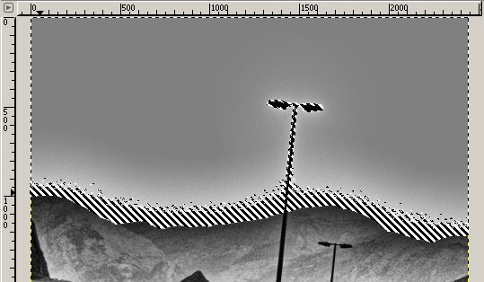 Select the sky again with the magic wand Select the sky again with the magic wand