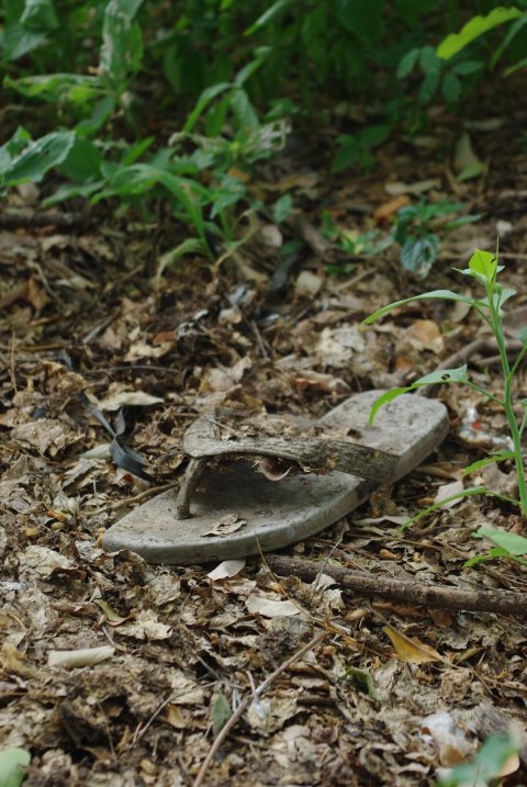old rubber slipper