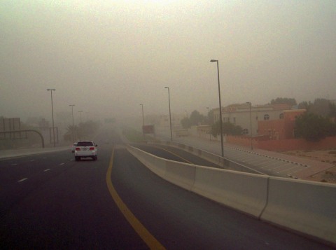 Dubai city in the grip of a summer sandstorm