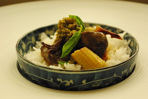 Thai green curry with vegetables