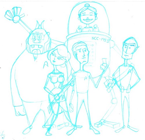 illustration of fictional star trek away team