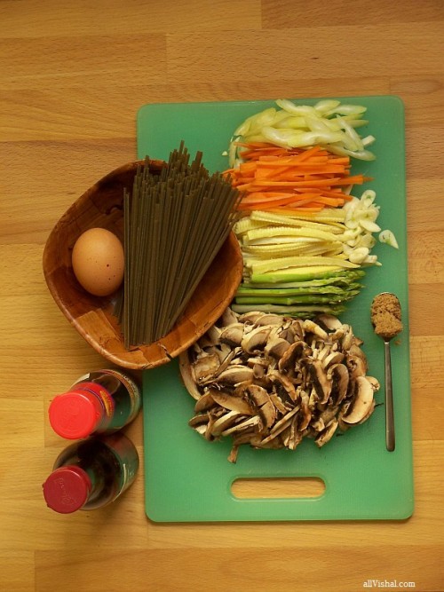 ingredients for fried noodles