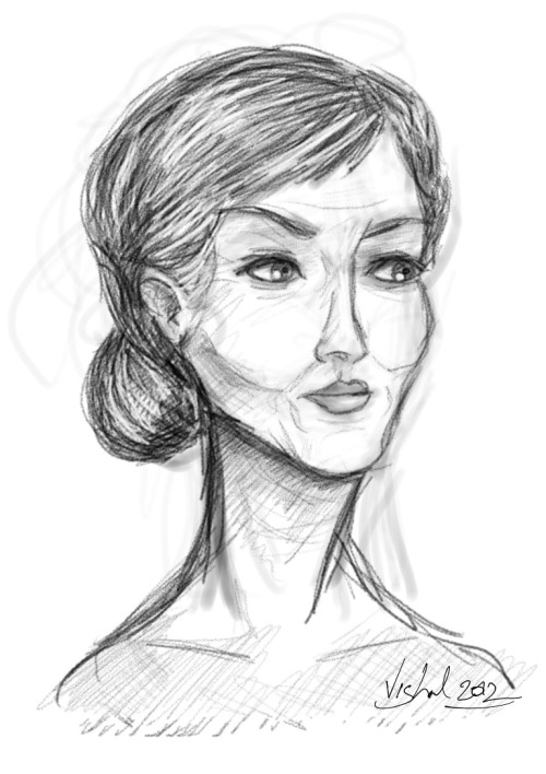 older woman digital sketch