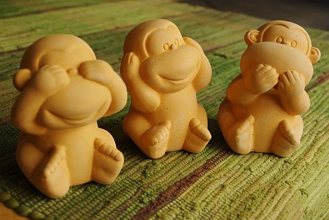 Small clay statues of monkeys