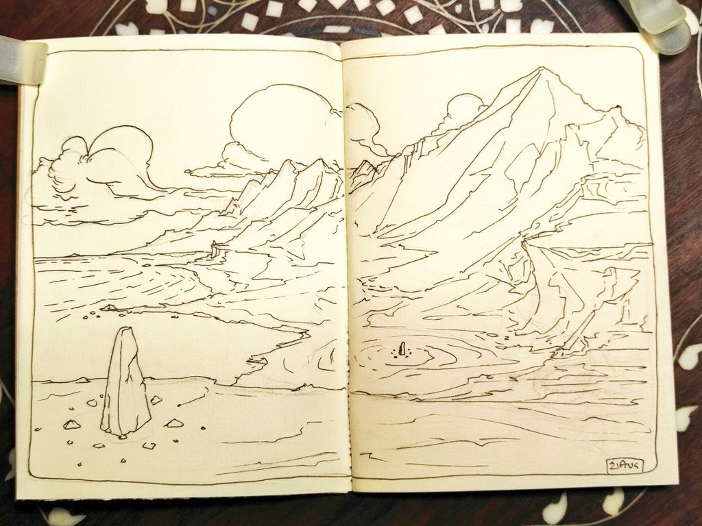 pocket spaces sketchbook spread